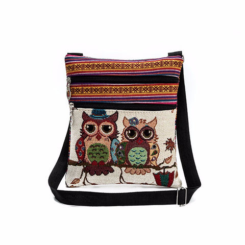 Embroidered Owl Tote Bags