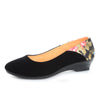 black flat leisure floral slip on flats female cute shoes