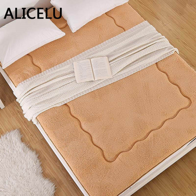 ALICELU Thickened Foldable Bed Mattress Pad Sheets Double/Single Bed Pad Topper Tatami Mat Soft Breathable Bed Mattress
