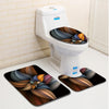 Zeegle Washable 3Pcs Bathroom Rugs and Carpets Anti-slip Toilet Mats Set Washroom Floor Mats Absorbent Bath Rug Shower Foot Pads