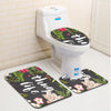 Zeegle Washable 3Pcs Bathroom Rugs and Carpets Anti-slip Toilet Mats Set Washroom Floor Mats Absorbent Bath Rug Shower Foot Pads