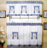 3pcs/set American style f embroidered coffee curtain semi-shade  rod curtain kitchen curtain  Curtain Valance Set