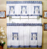 3pcs/set American style f embroidered coffee curtain semi-shade  rod curtain kitchen curtain  Curtain Valance Set