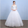 Flowers Butterfly Embroidery Lace Boat Neck Princess Wedding Gowns