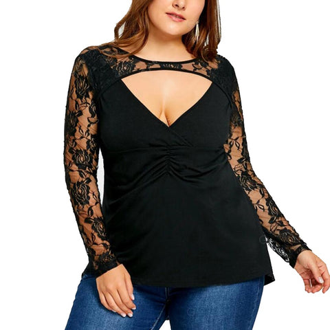 Pregnancy Blouses Shirts Pregnant Loose Sexy Lace Patchwork Hollow Maternity