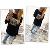 Loose T-shirt Long Sleeve Cotton Tops Pullover Letters Print T-shirts