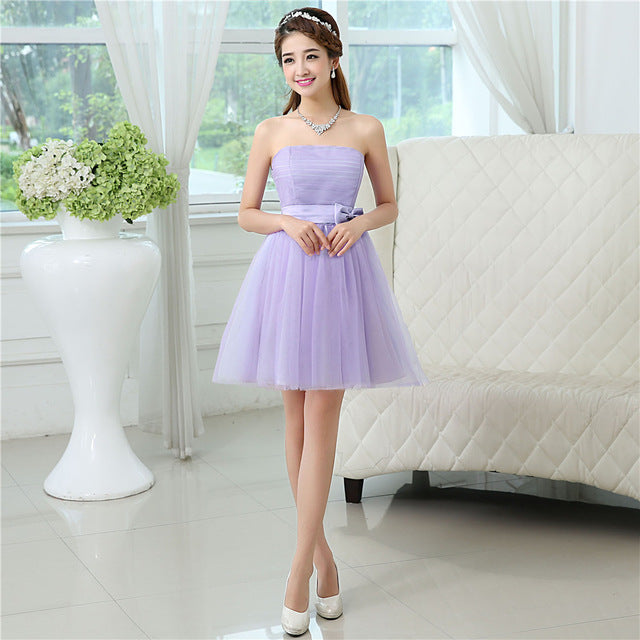 One shoulder short knee length Bridesmaid Dress