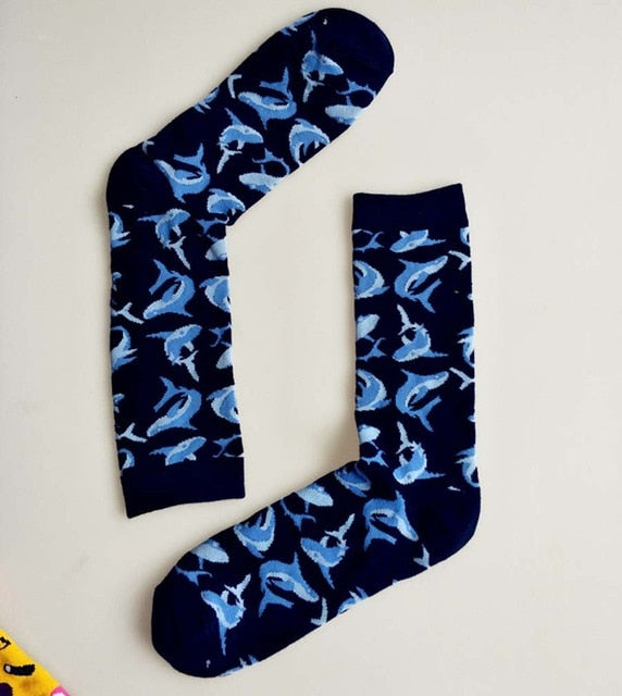 British Style Creative Illustration Novelty Art Couple Socks