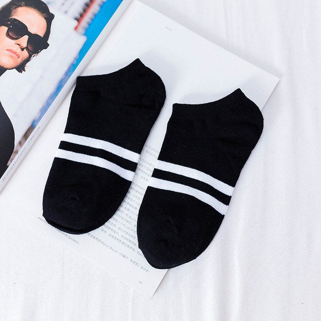 Classic Striped Breathable Invisible Ankle Sock