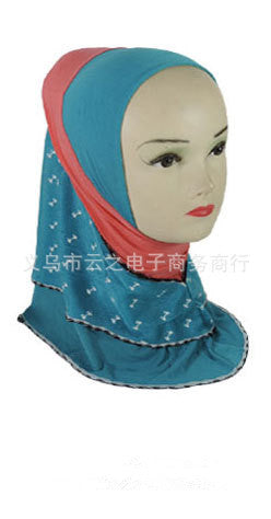 Fashion Islam children's scarf cotton lace knitted cap muslim inner hijab