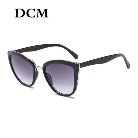 DCM Cateye Sunglasses Women Vintage Gradient Glasses UV400