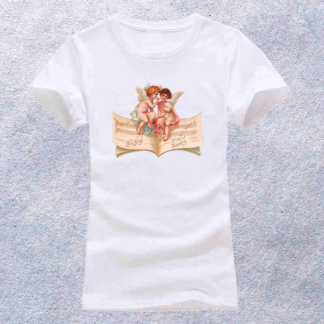 Demons and angels love T Shirt Women Summer Animal T-shirt