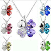 Austrian crystal lover 4 four Leaf Leaves Clover lucky pendant necklace