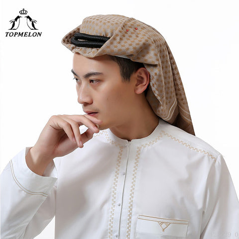Muslim Hats Adult's Plaid Prayer Hat Cotton Islamic Costumes Arabic