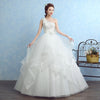 One Shoulder Tiered Organza Sweet bride Princess Gown with Bow