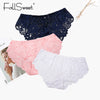 FallSweet Women Full Lace Panties  Solid Sexy Briefs Female  Plus Size Underwear Mid Rise 4XL