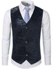 Gold Steampunk Vest Men Suit Gilet Sleeveless Slim Fit Paisley Vests For Men