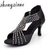 Diamond Black Satin shoes 6cm Medium heel