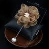 i-Remiel New Sweater Brooch Rose Flower Corsage Camellia Long Needle Pin For Women Shawl Shirt Collar Accessories