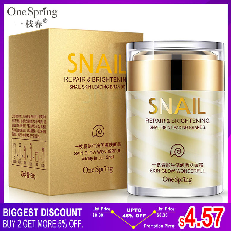 OneSping Snail Cream Anti Wrinkle and Nourishing Acne Treatment Facial Skin Care