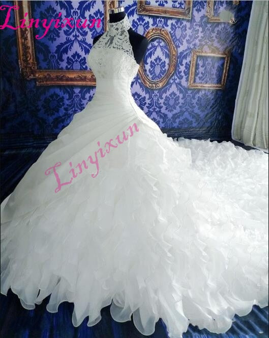 White Lace Ball Gown Bridal Gowns