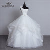 One Shoulder Tiered Organza Sweet bride Princess Gown with Bow