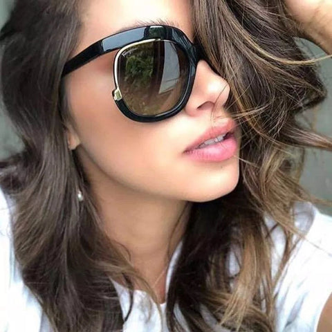 luxury Oversized Square Gradient Sunglasses for Women UV400 Shades