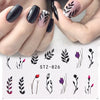 1pcs Water Nail Decal and Sticker Flower Leaf
