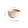 Pink Dinnerware Rice Soup Bowl Deep Plate with golden edge Kitchen Decoration