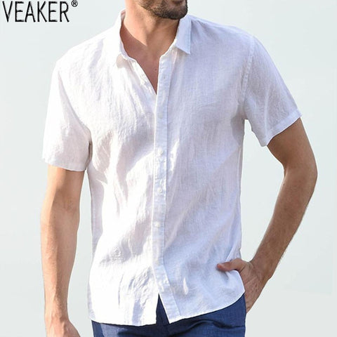 New Men's Casual Cotton Linen Shirt